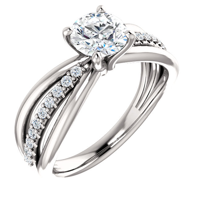 Round Three-Row Diamond Engagement Ring - Michael E. Minden Diamond Jewelers