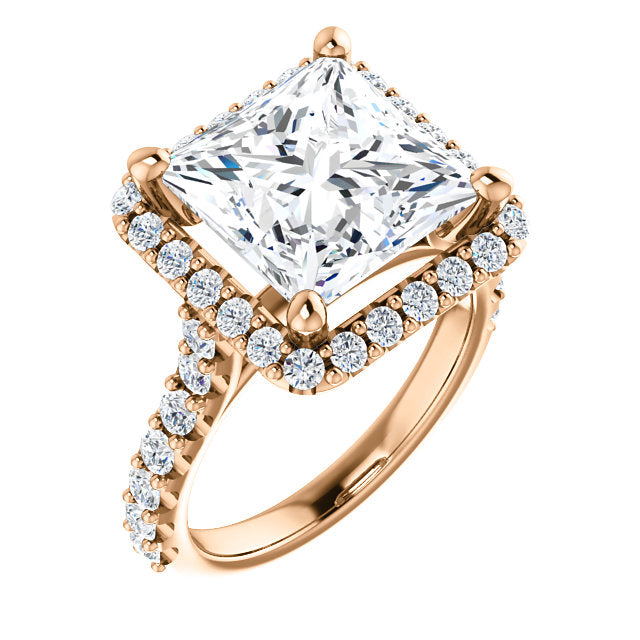 Princess Cut Halo Style Engagement Ring - Michael E. Minden Diamond Jewelers