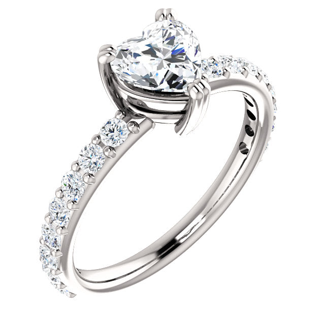 Heart Shape Classic Engagement Ring - Michael E. Minden Diamond Jewelers