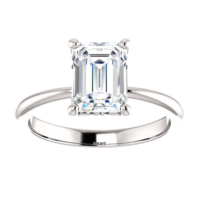 Emerald Solitaire Engagement Ring - Michael E. Minden Diamond Jewelers