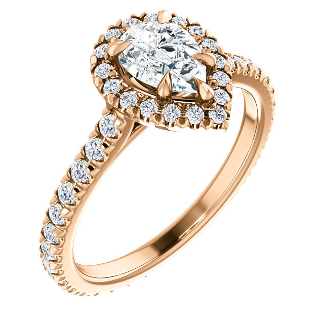 Pear Halo Eternity Set Engagement Ring - Michael E. Minden Diamond Jewelers