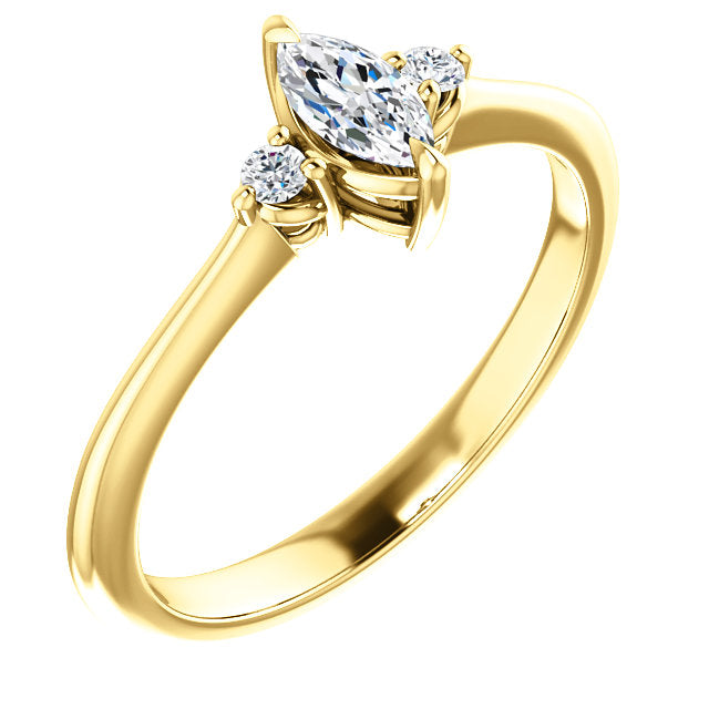 Marquise Three-Stone Engagement Ring - Michael E. Minden Diamond Jewelers