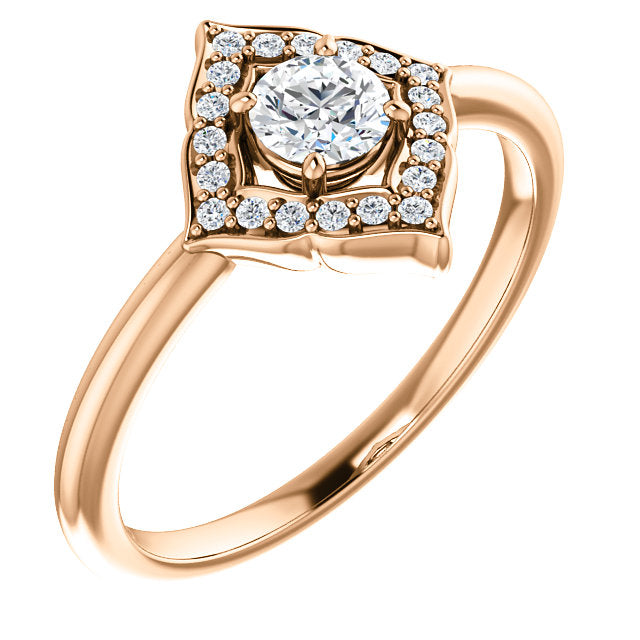 Halo Style Clover Engagement Ring - Michael E. Minden Diamond Jewelers
