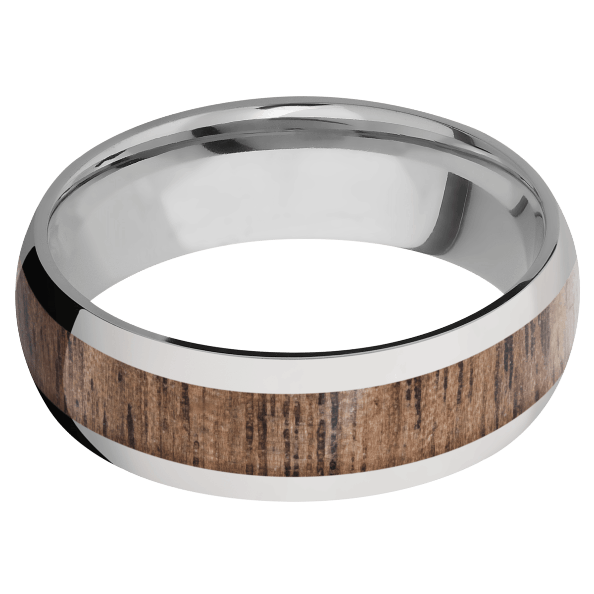 Titanium Men's Wedding Ring with Walnut Inlay - Michael E. Minden Diamond Jewelers