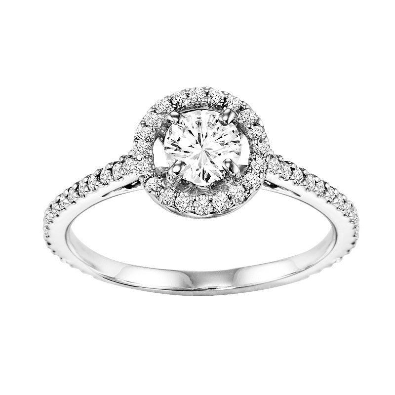 Floating Round Halo Style Engagement Ring - Michael E. Minden Diamond Jewelers