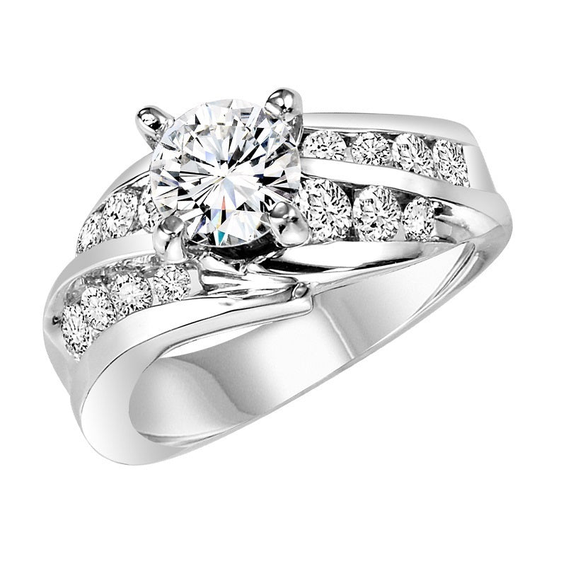 Round Diamond Overlap Engagement Ring - Michael E. Minden Diamond Jewelers