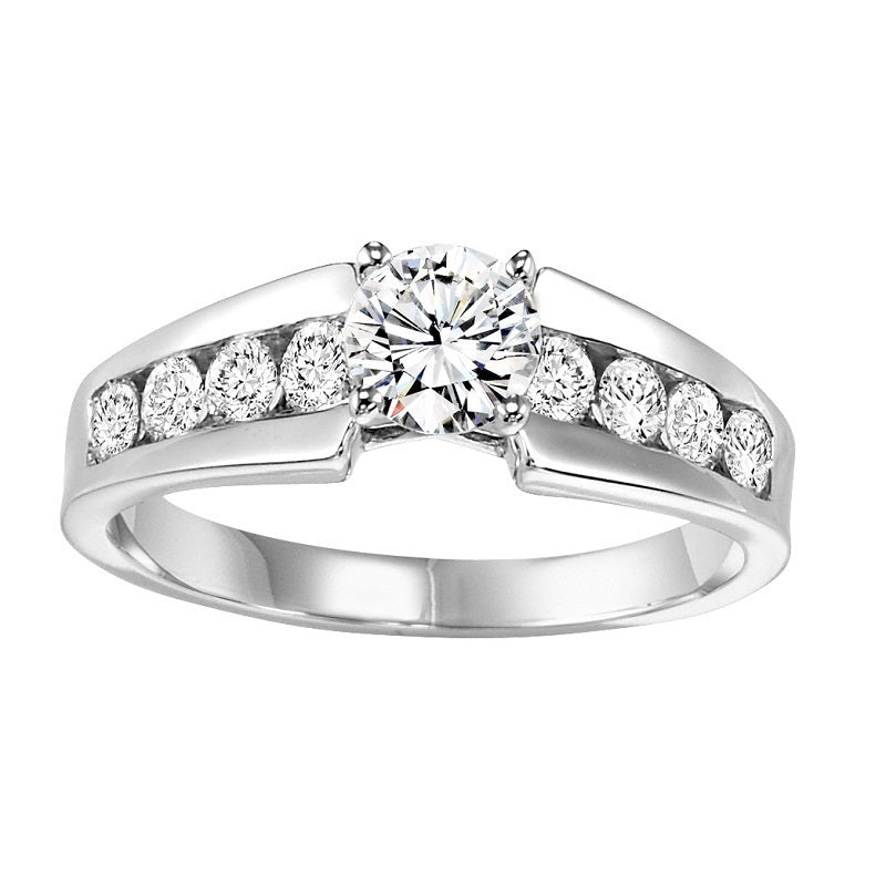 Round Cut Wide Channel Set Engagement Ring - Michael E. Minden Diamond Jewelers