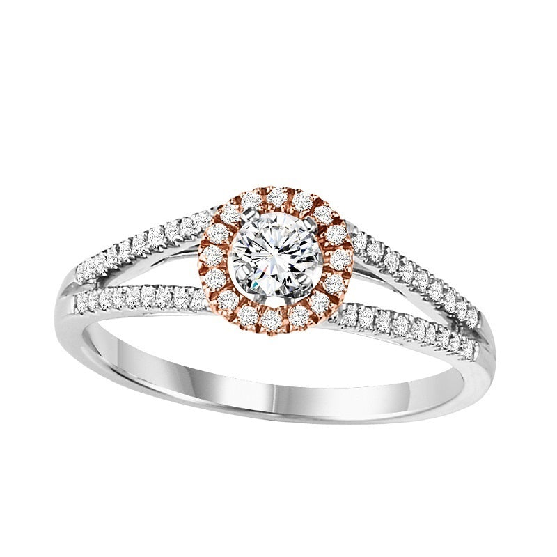 Round Two-Tone Halo Engagement Ring - Michael E. Minden Diamond Jewelers