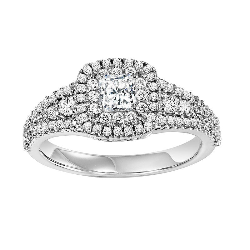 Princess Cut Double Halo Engagement Ring - Michael E. Minden Diamond Jewelers