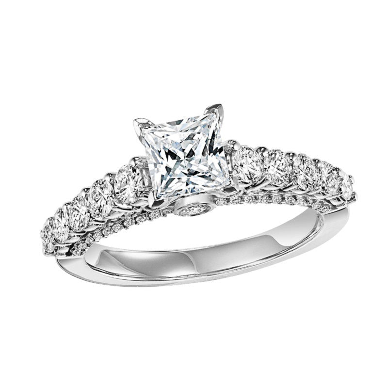 Princess Cut Larger Stone Semi-Mount Engagement Ring - Michael E. Minden Diamond Jewelers