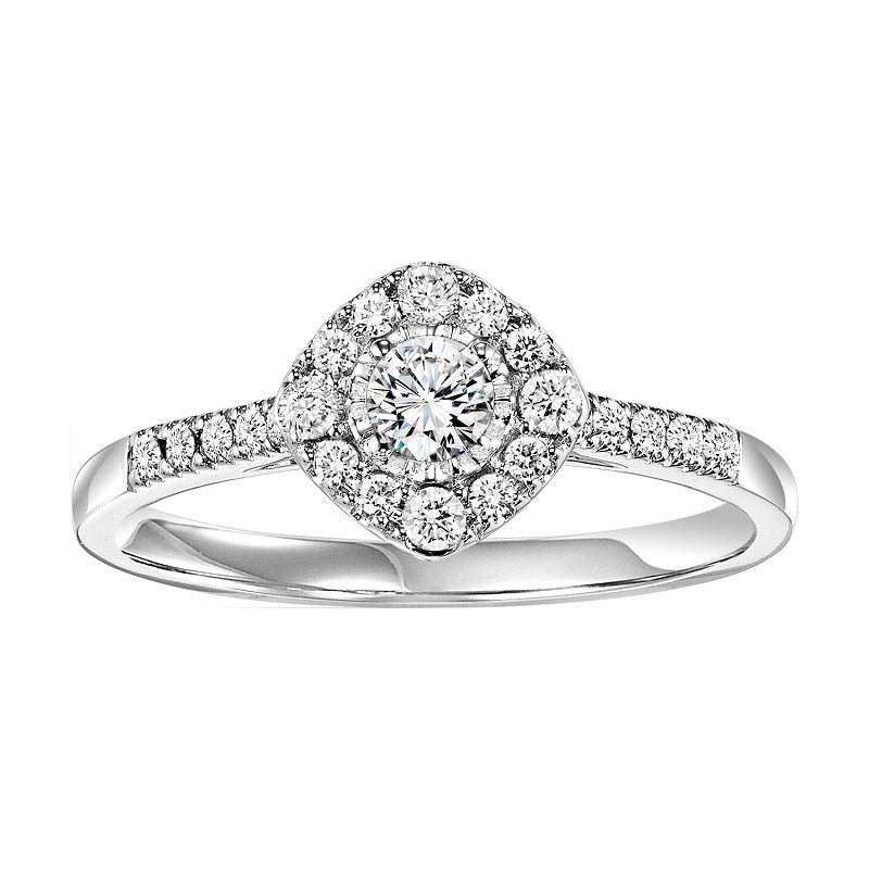Round Cut Diamond Shape Halo Engagement Ring - Michael E. Minden Diamond Jewelers