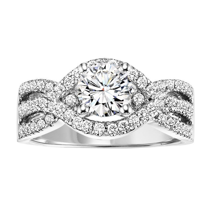 Round Wrapped Three Row Engagement Ring - Michael E. Minden Diamond Jewelers