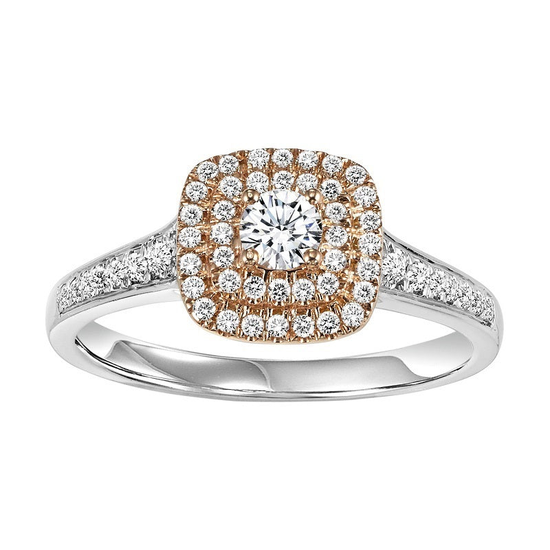 Round Two-Tone Halo Engagement Ring - Michael E. Minden Diamond Jewelers
