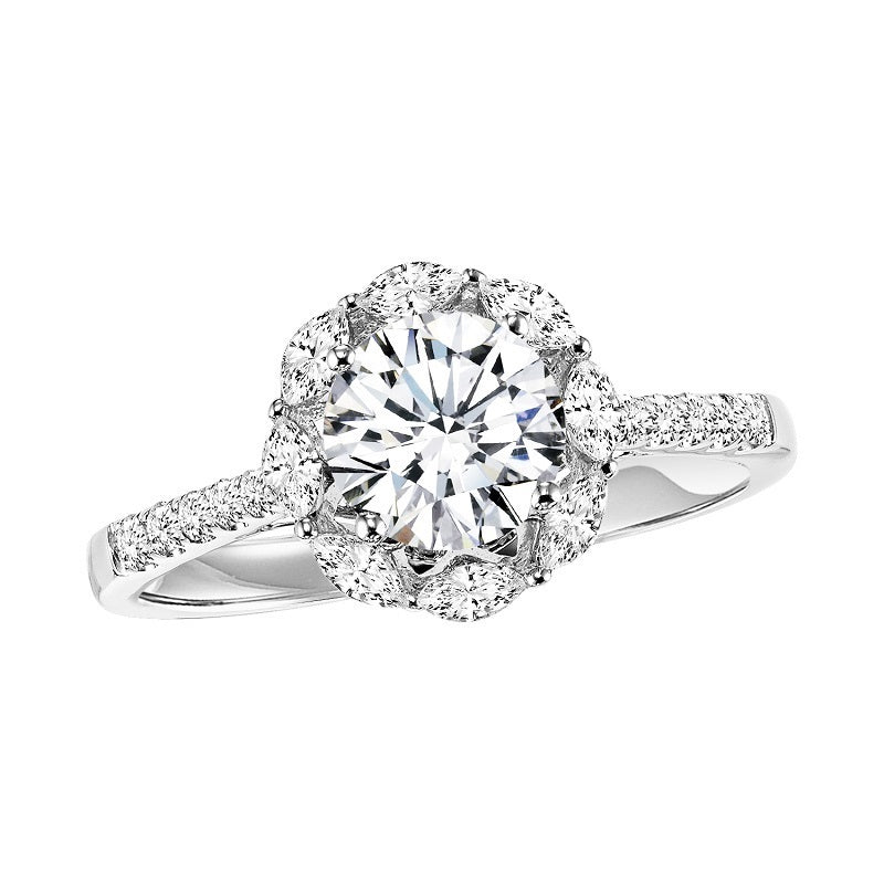 Round Intricate Halo Engagement Ring - Michael E. Minden Diamond Jewelers