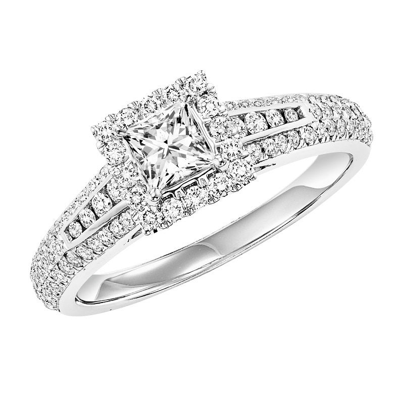 Princess Cut Square Halo Engagement Ring - Michael E. Minden Diamond Jewelers