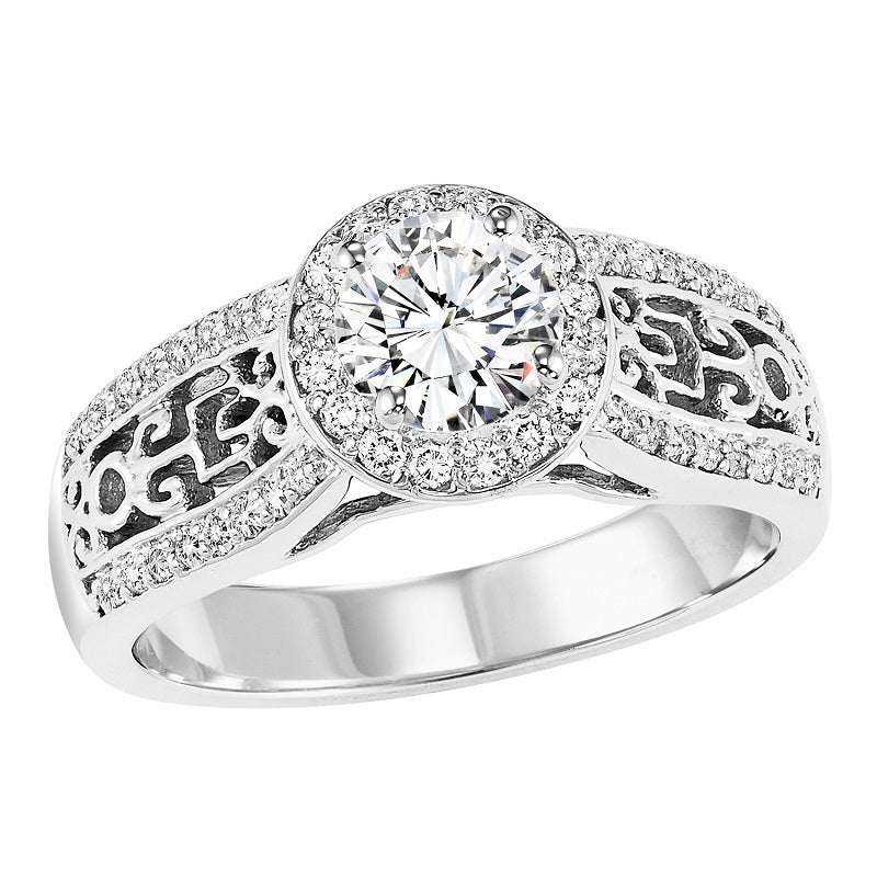 Round Aztec Inspired Engagement Ring - Michael E. Minden Diamond Jewelers