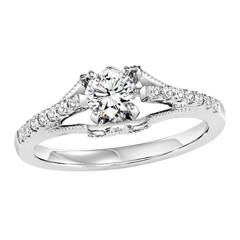 Floating Round Semi-Mount Engagement Ring - Michael E. Minden Diamond Jewelers