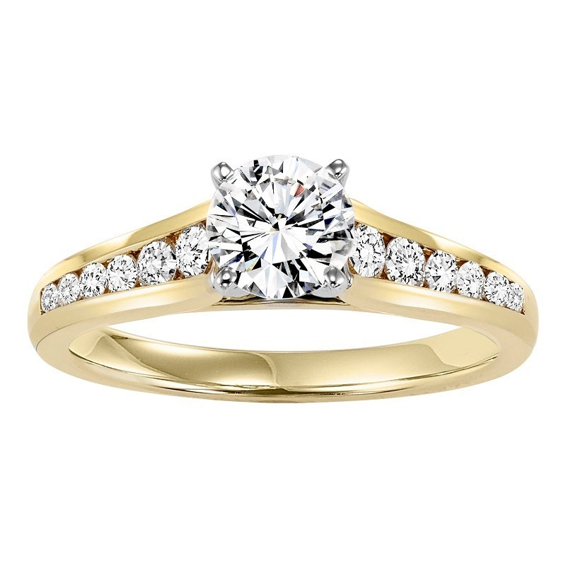Round Channel Set Engagement Ring - Michael E. Minden Diamond Jewelers