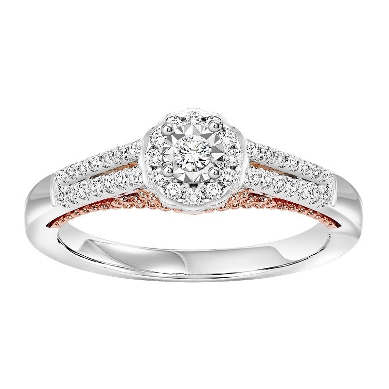 Round Halo Two-Tone UnderGallery Engagement Ring - Michael E. Minden Diamond Jewelers