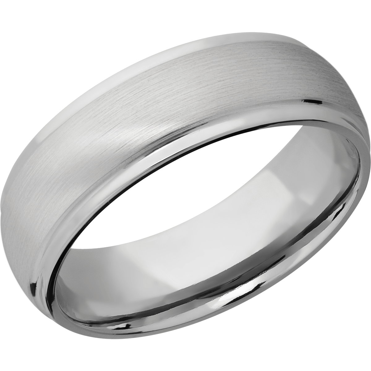 Comfort Fit Stepped Down Men's Wedding Ring - Michael E. Minden Diamond Jewelers