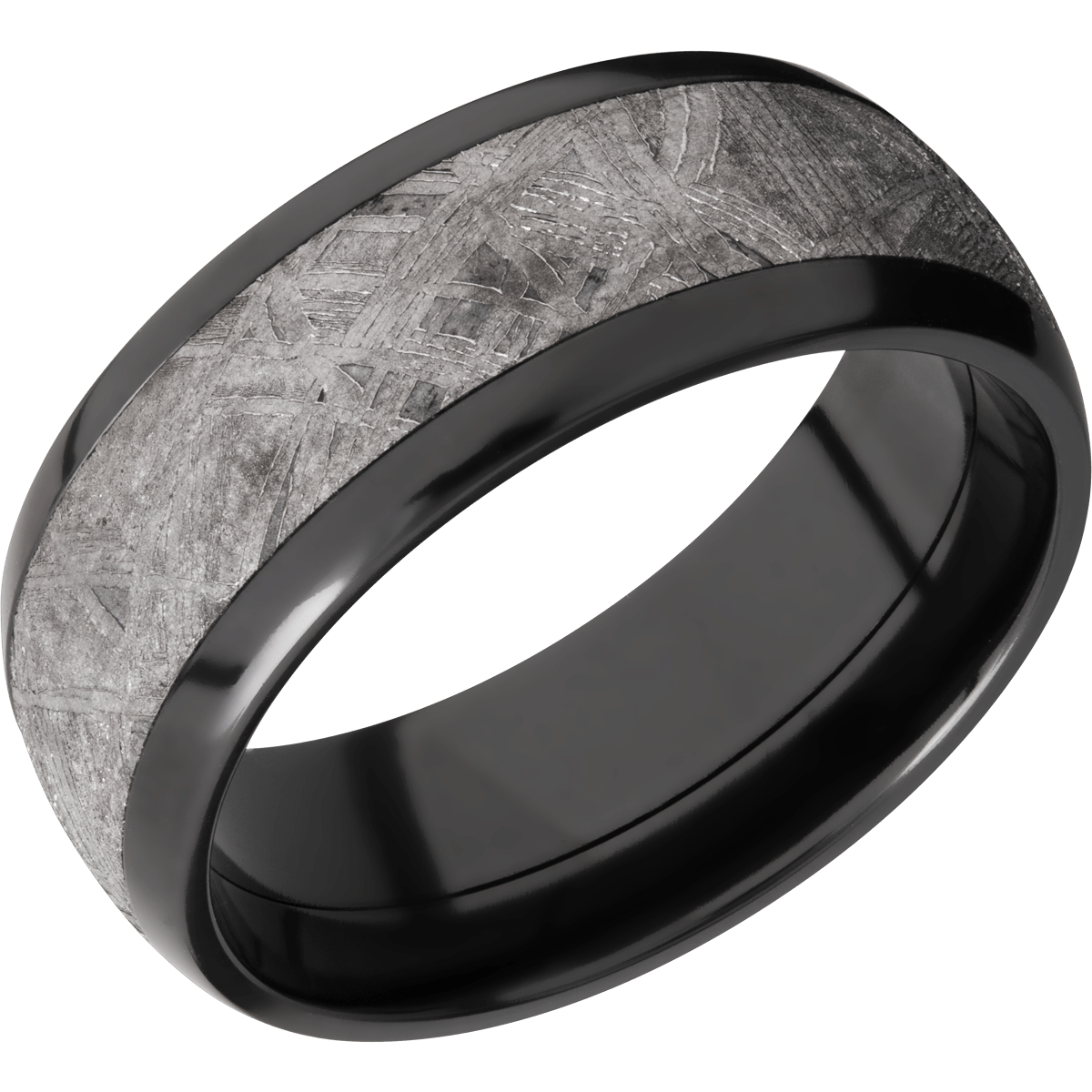 Zirconium with Meteorite Men's Wedding Ring - Michael E. Minden Diamond Jewelers