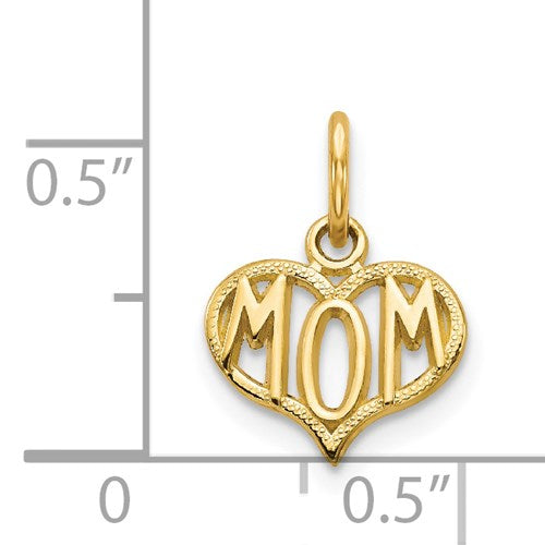 14K "Mom" Heart Pendant - Michael E. Minden Diamond Jewelers