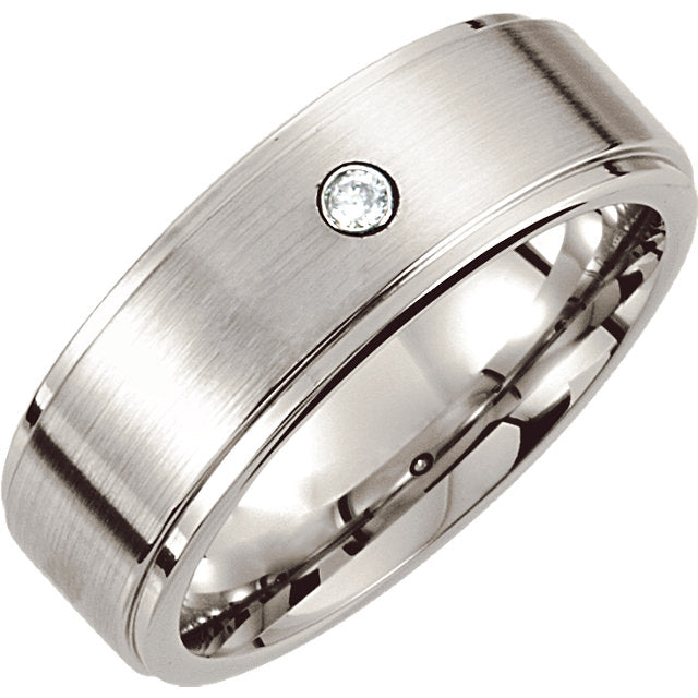 Cobalt Diamond Bezel Men's Wedding Ring - Michael E. Minden Diamond Jewelers