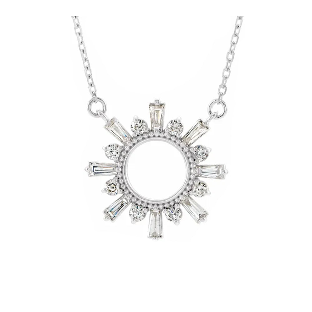 14K Circle Burst Diamond Necklace - Michael E. Minden Diamond Jewelers