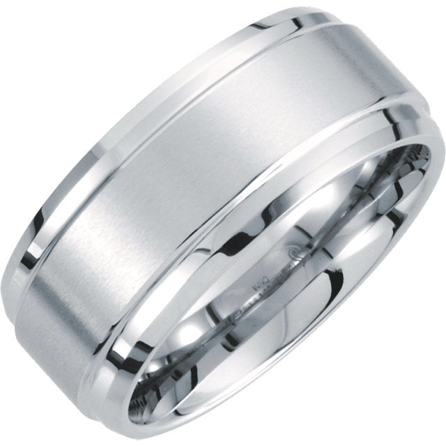 Tungsten Ridged 10mm Men's Wedding Ring - Michael E. Minden Diamond Jewelers