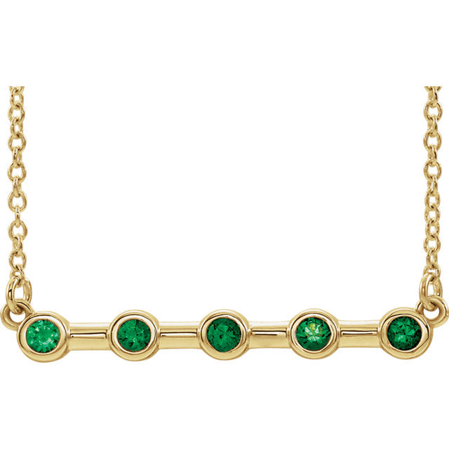 Birthstone Bezel-Set Bar Necklace - Michael E. Minden Diamond Jewelers