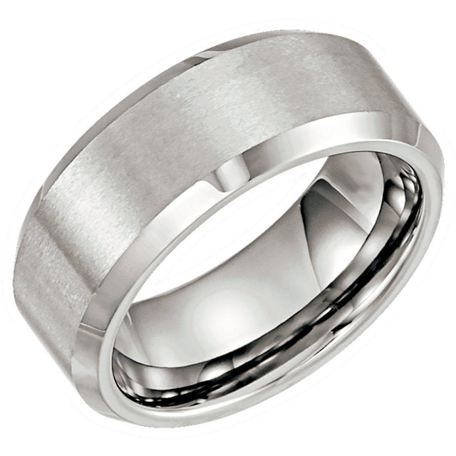 Tungsten Beveled Men's Wedding Ring - Michael E. Minden Diamond Jewelers