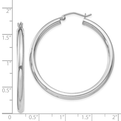 Large Classic Sterling Silver Hoops (3mm Thickness) - Michael E. Minden Diamond Jewelers
