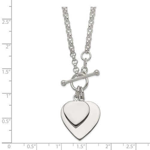 Double Heart Toggle Necklace - Michael E. Minden Diamond Jewelers