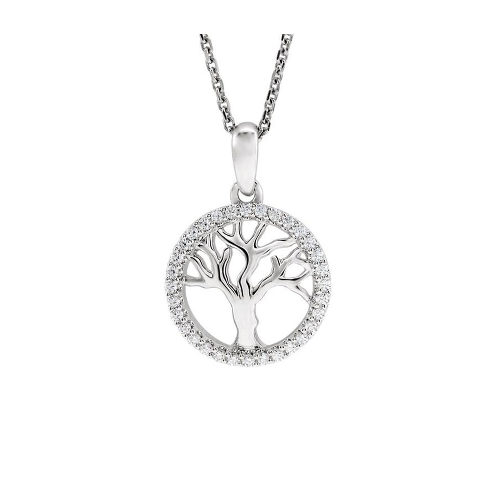 White gold tree on sale of life necklace